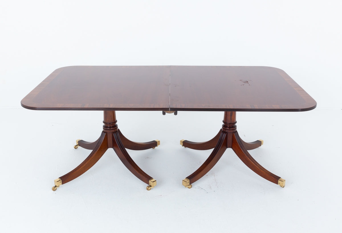 Mahogany Regency Revival 2 Pedestal Dining Table