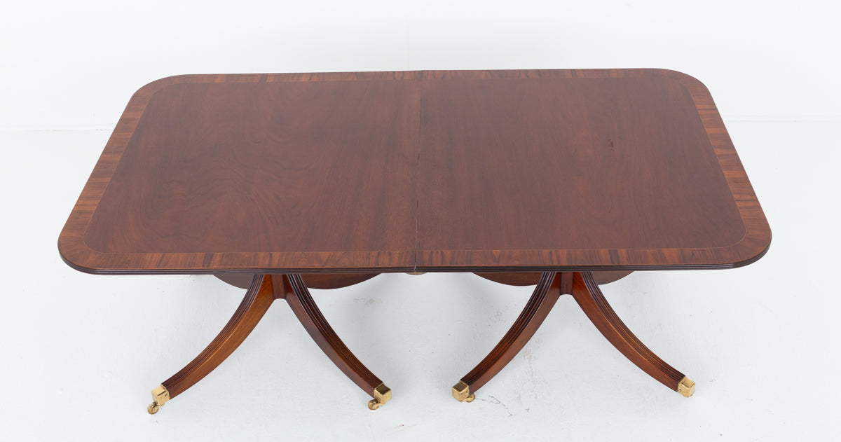 Mahogany Regency Revival 2 Pedestal Dining Table