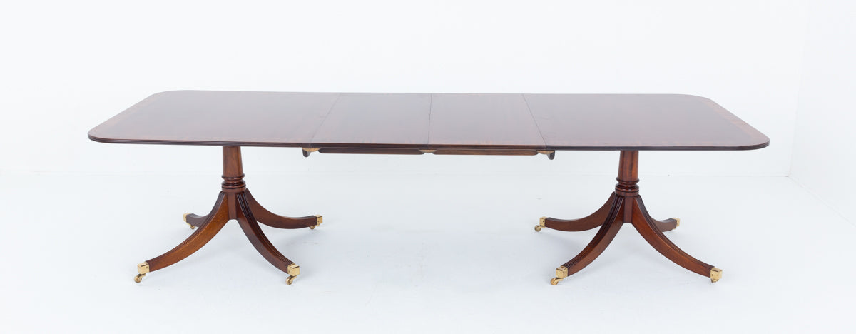 Mahogany Regency Revival 2 Pedestal Dining Table