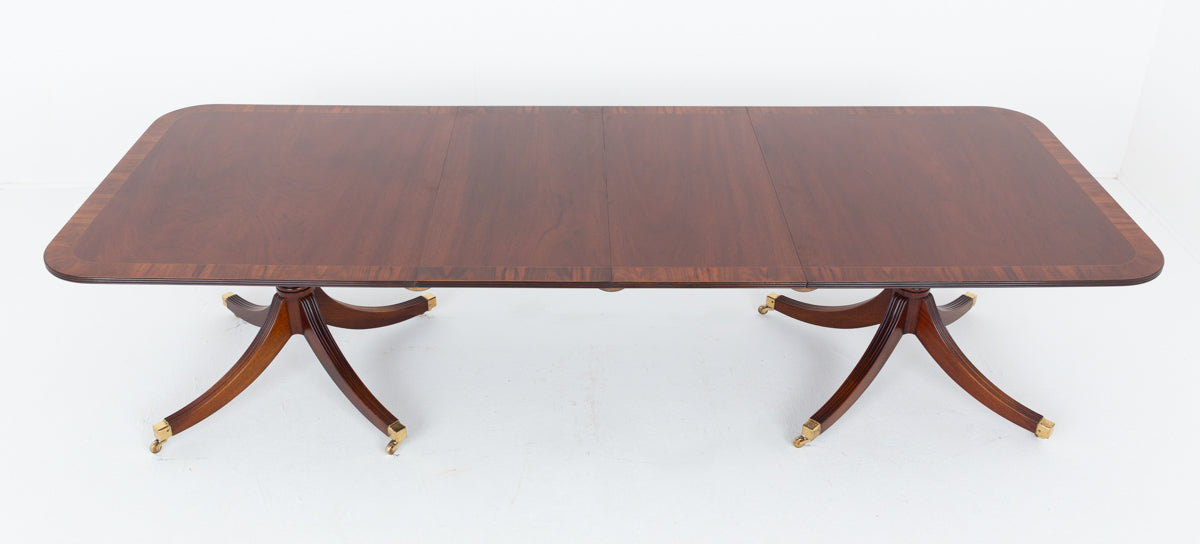 Mahogany Regency Revival 2 Pedestal Dining Table