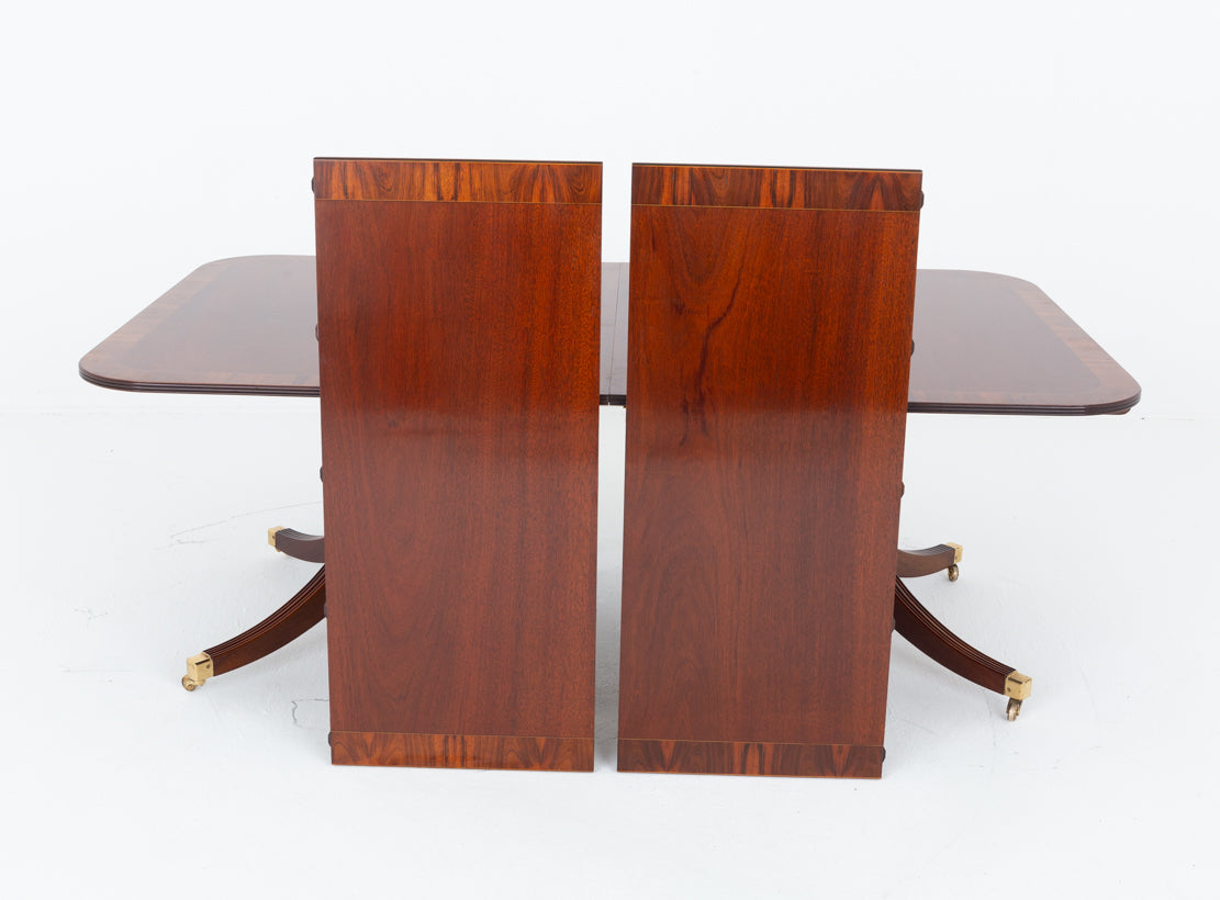 Mahogany Regency Revival 2 Pedestal Dining Table