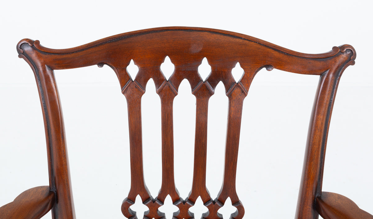 Set of 10 Mahogany Chippendale revival Chairs