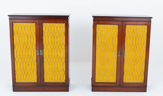 Pair of Regency Revival Mahogany Side Cabinets