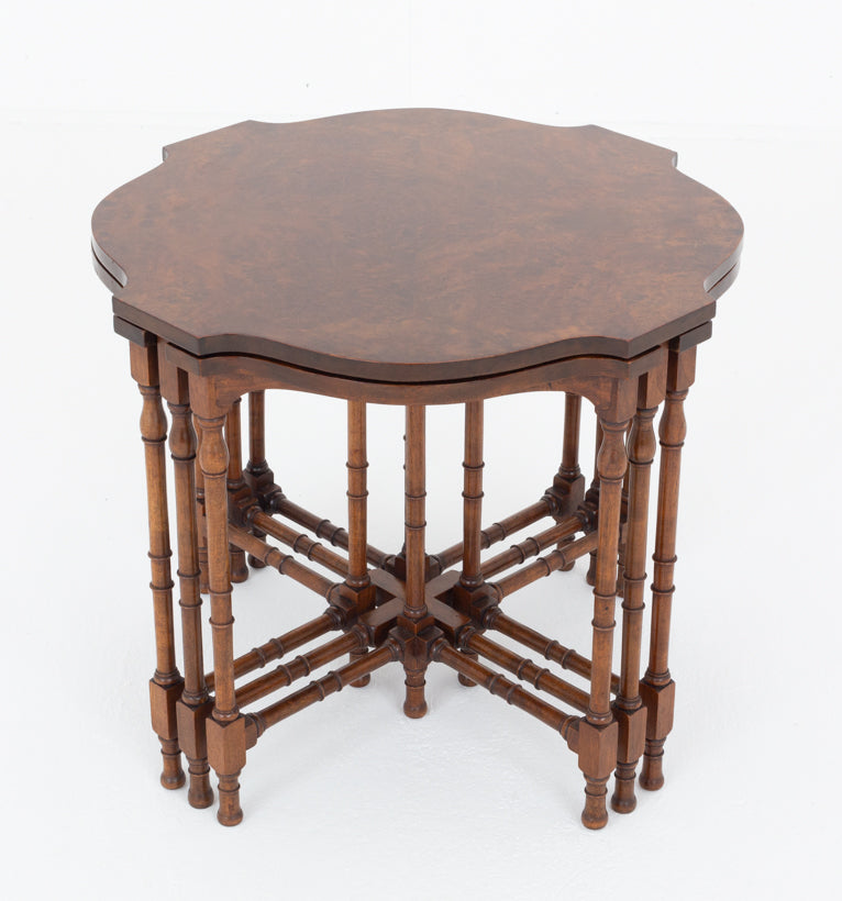 Nest of 5 Burr Walnut Tables