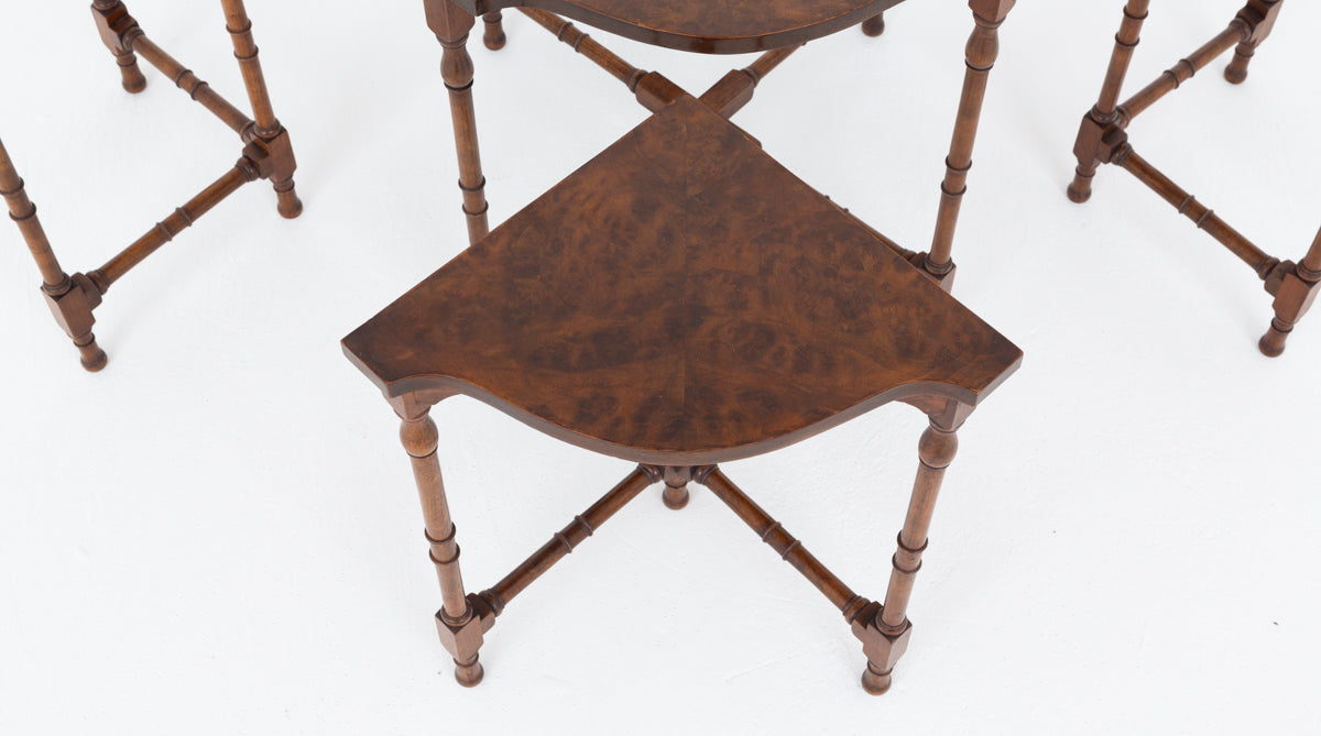 Nest of 5 Burr Walnut Tables