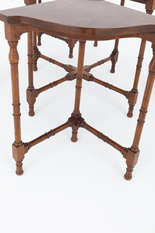 Nest of 5 Burr Walnut Tables