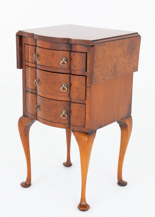 Queen Anne Style Walnut Side Cabinet with Pad Feet