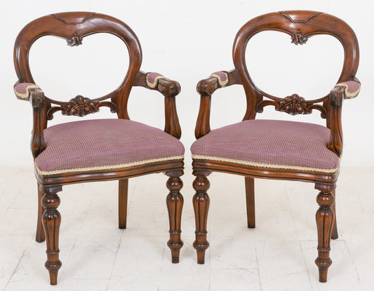 Pair of Victorian Style Carver Chairs