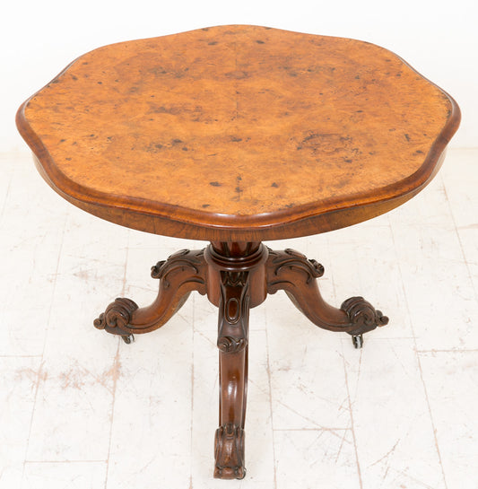 Burr Walnut Shaped Centre Table