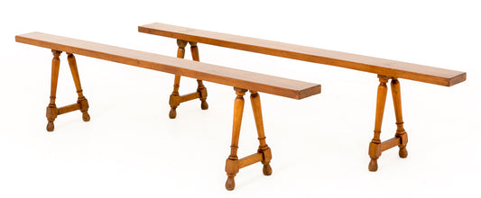 Pair of French Cherry Wood Stools