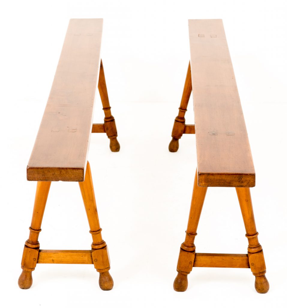 Pair of French Cherry Wood Stools