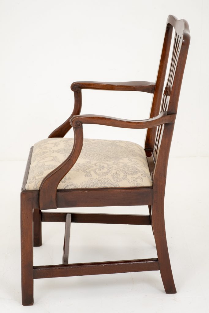 Georgian Style Mahogany Open Elbow Chair