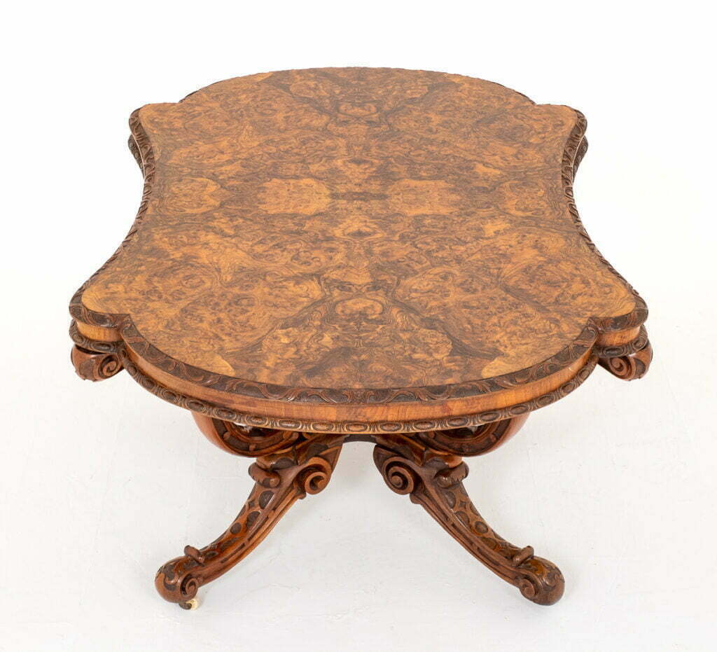 Exceptional Burr Walnut Irish Centre Table