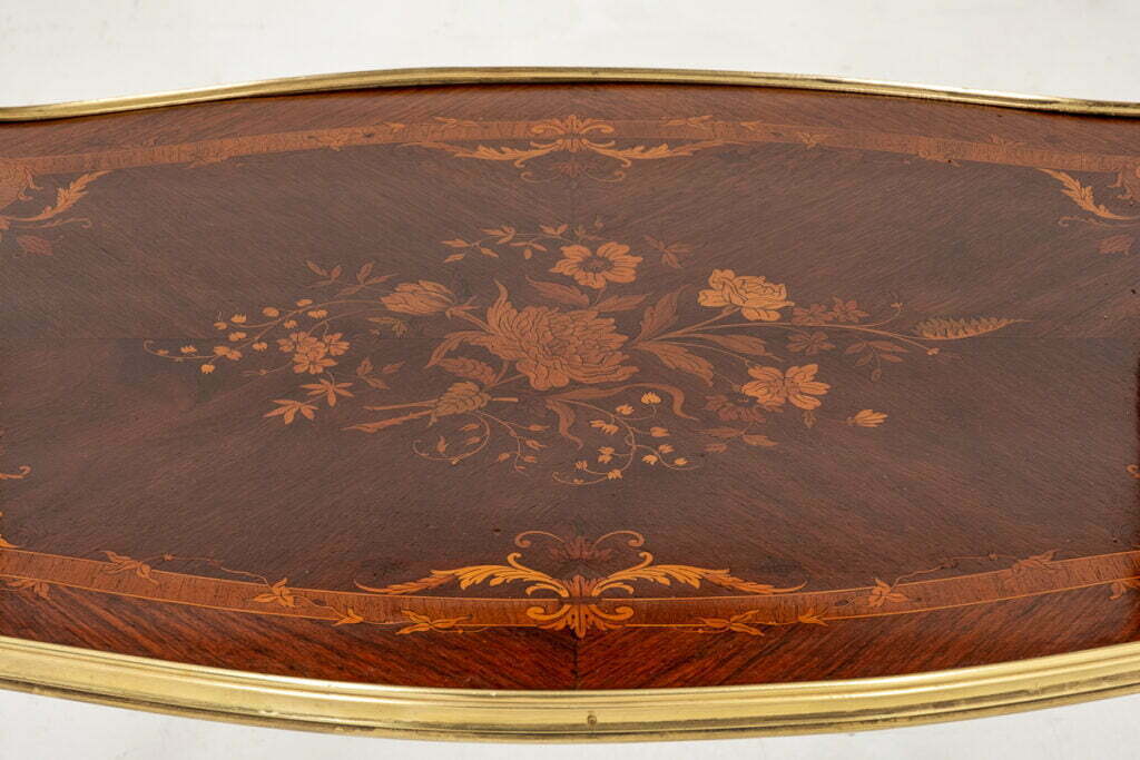 Pretty French Walnut and Marquetry Etagere