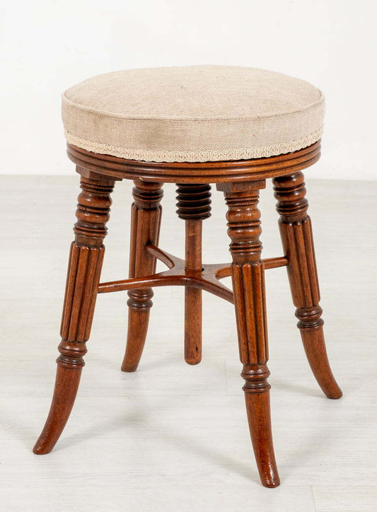 Regency Mahogany Piano Stool.