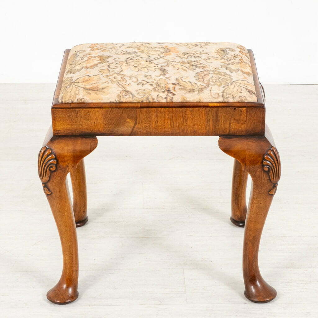Pretty Walnut Queen Anne Style Stool