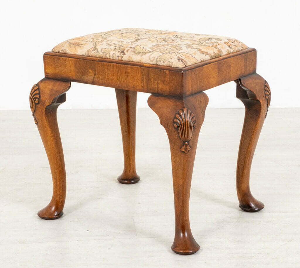 Pretty Walnut Queen Anne Style Stool