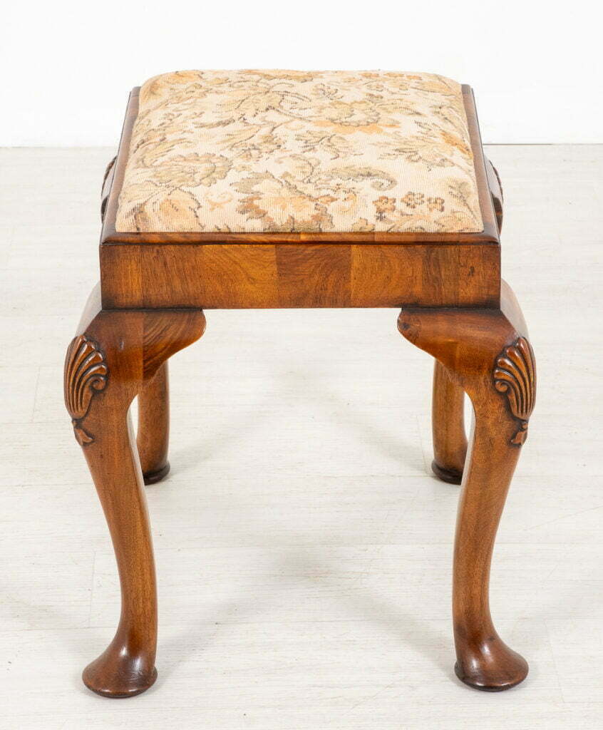 Pretty Walnut Queen Anne Style Stool