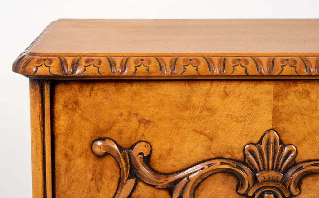 Unusual Birds Eye Maple 3 Door Cabinet