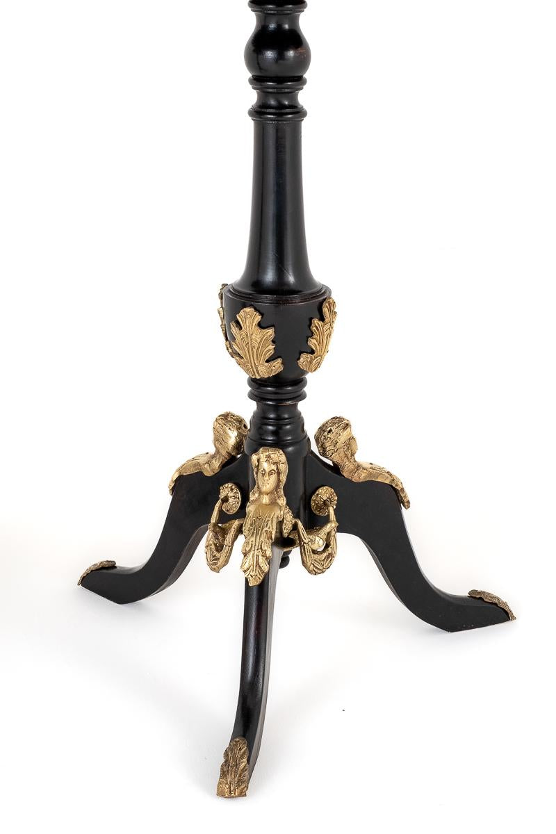 Unusual Pair of French Ebony and Gilt Wine Tables
