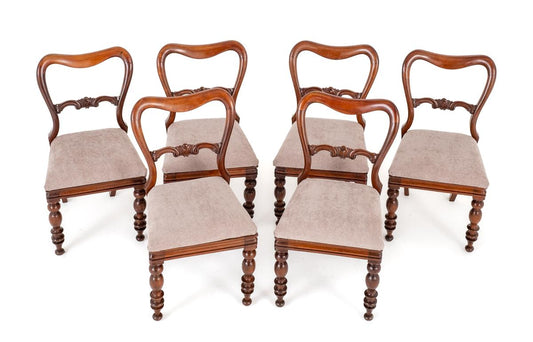 Set of 6 Victorian Mahogany Dining Chairs