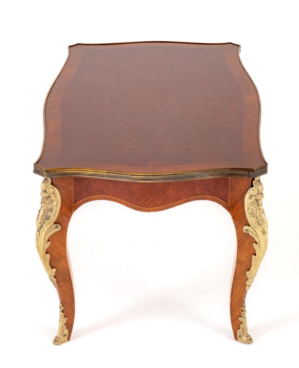 French Parquetry Mahogany Coffee Table