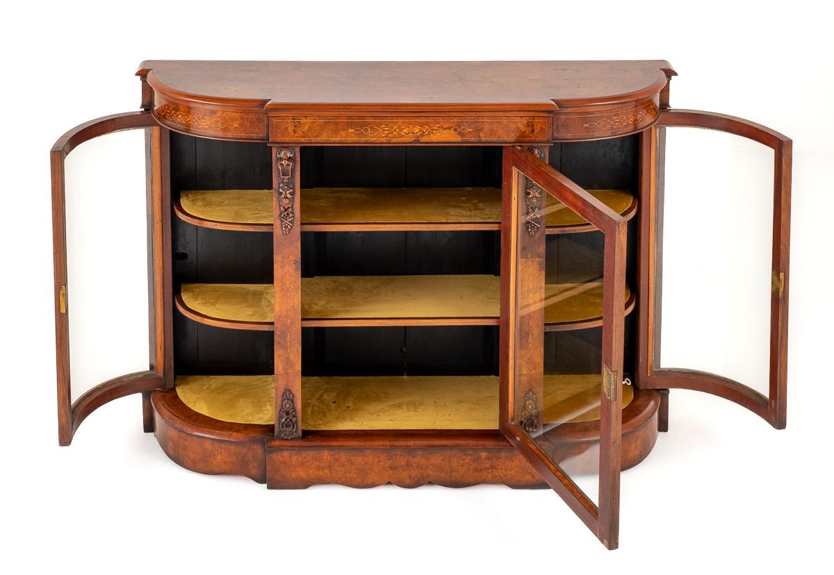 Victorian Burr Walnut Credenza