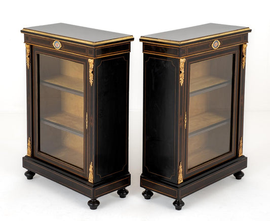 Pair of Ebonised Pier Cabinets