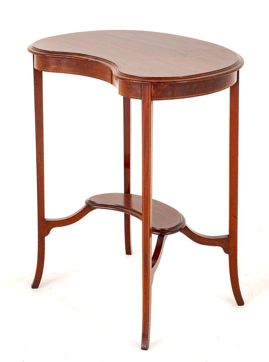 Sheraton Revival Mahogany Kidney Shaped Occasional Table