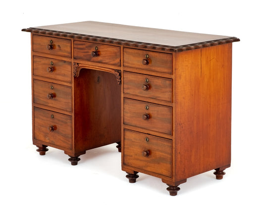 Victorian Mahogany 9 Drawer Desk