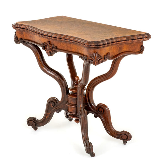 Fantastic Quality Victorian Burr Walnut Card Table
