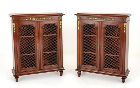 Wonderful Pair of French Walnut Side Cabinets