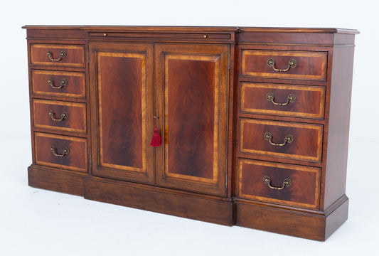 Georgian Revival Mahogany Breakfront Large Sideboard