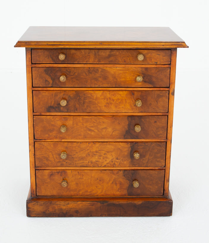 Victorian Figured Walnut Apprentice Chest of Drawers