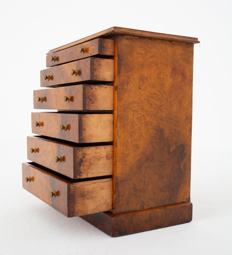 Victorian Figured Walnut Apprentice Chest of Drawers