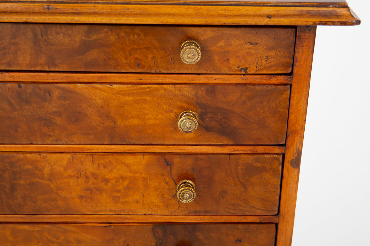 Victorian Figured Walnut Apprentice Chest of Drawers