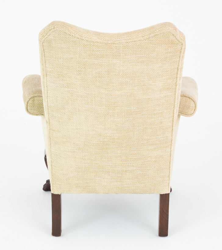 Chippendale Style Upholstered Arm Chair