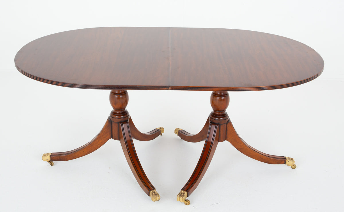Mahogany Regency Revival 2 Pedestal Dining Table