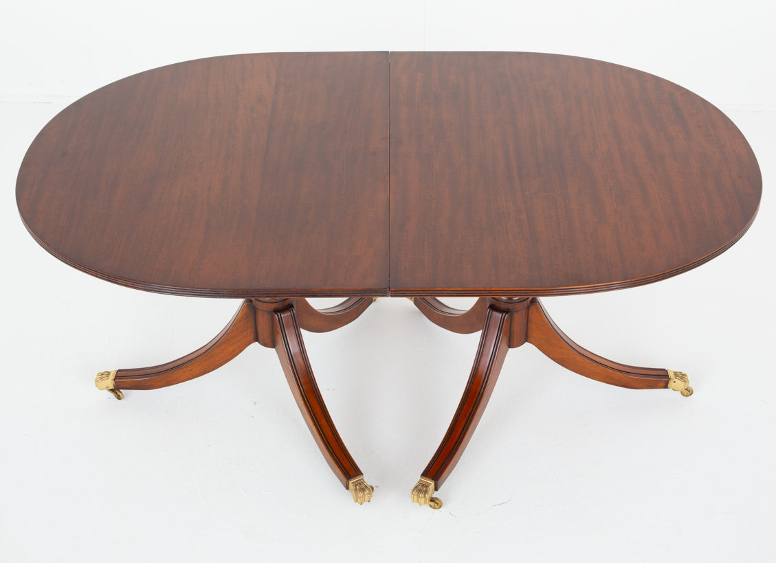 Mahogany Regency Revival 2 Pedestal Dining Table