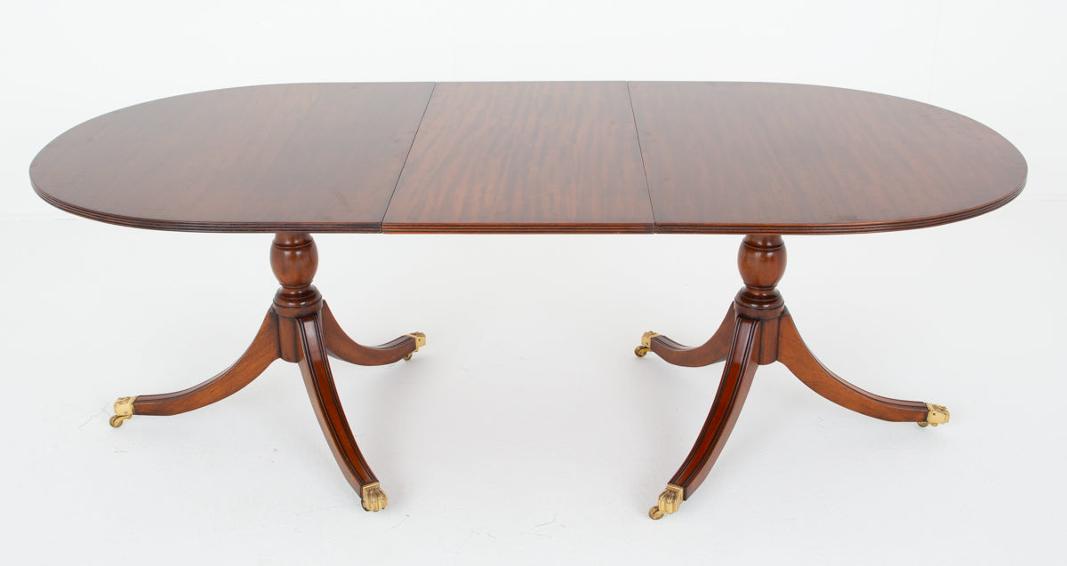 Mahogany Regency Revival 2 Pedestal Dining Table