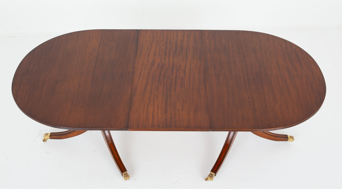 Mahogany Regency Revival 2 Pedestal Dining Table