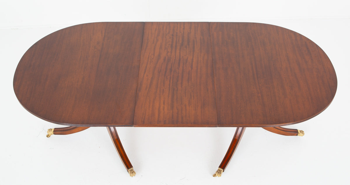 Mahogany Regency Revival 2 Pedestal Dining Table