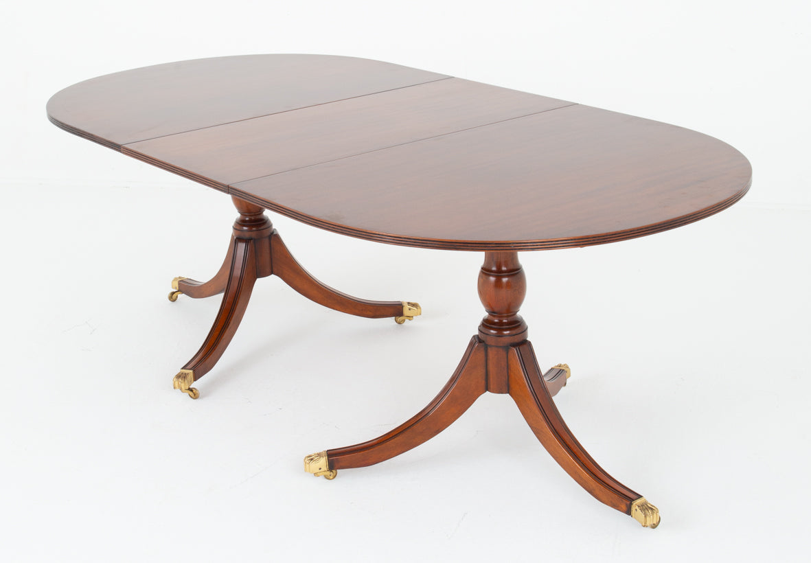 Mahogany Regency Revival 2 Pedestal Dining Table