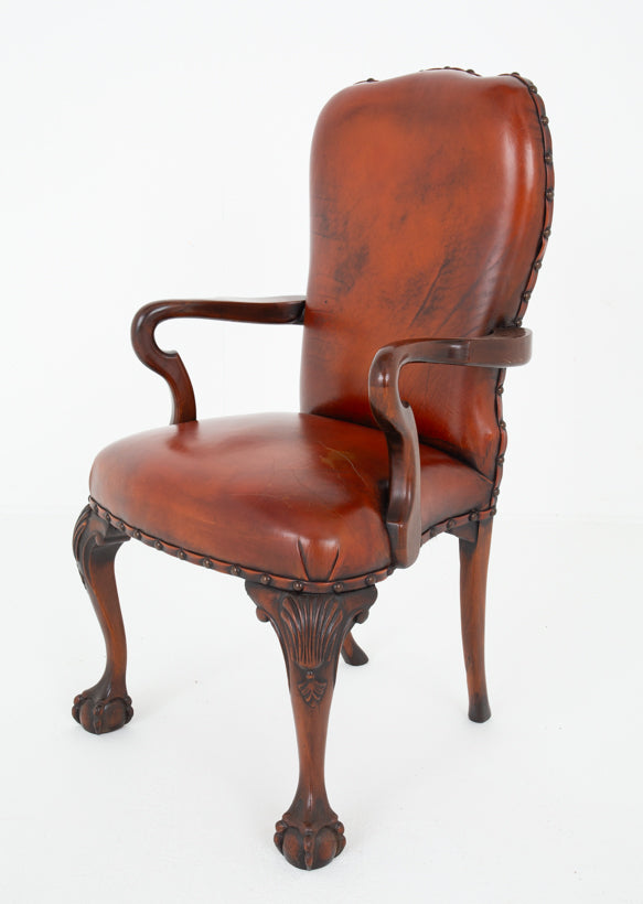 Impressive Mahogany Chippendale Style Desk Chair