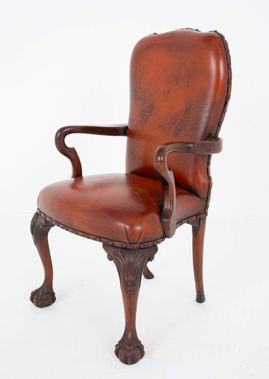 Impressive Mahogany Chippendale Style Desk Chair