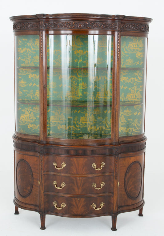 Amazing Mahogany Adams Style Display Cabinet