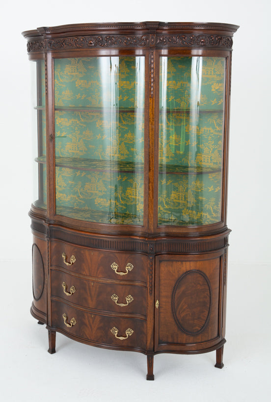 Amazing Mahogany Adams Style Display Cabinet