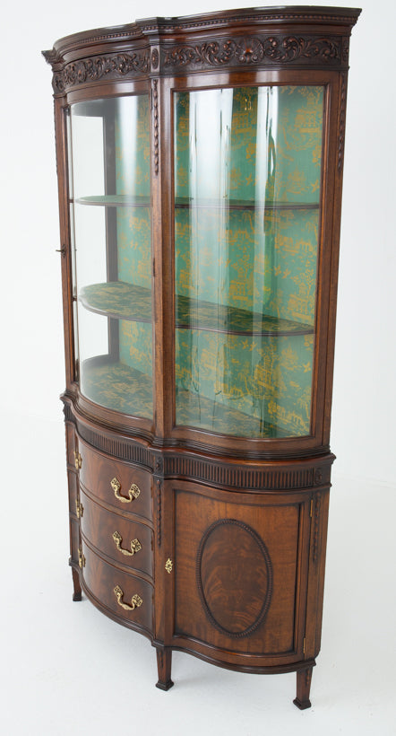 Amazing Mahogany Adams Style Display Cabinet