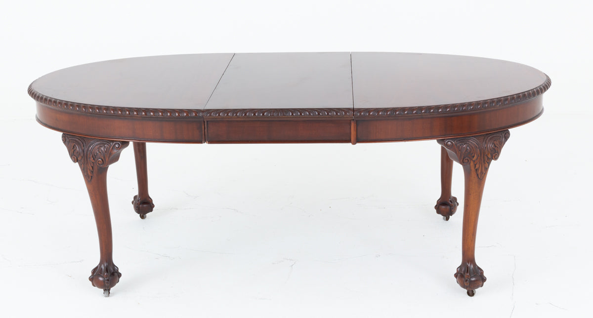 Mahogany Chippendale Style Extending Dining Table