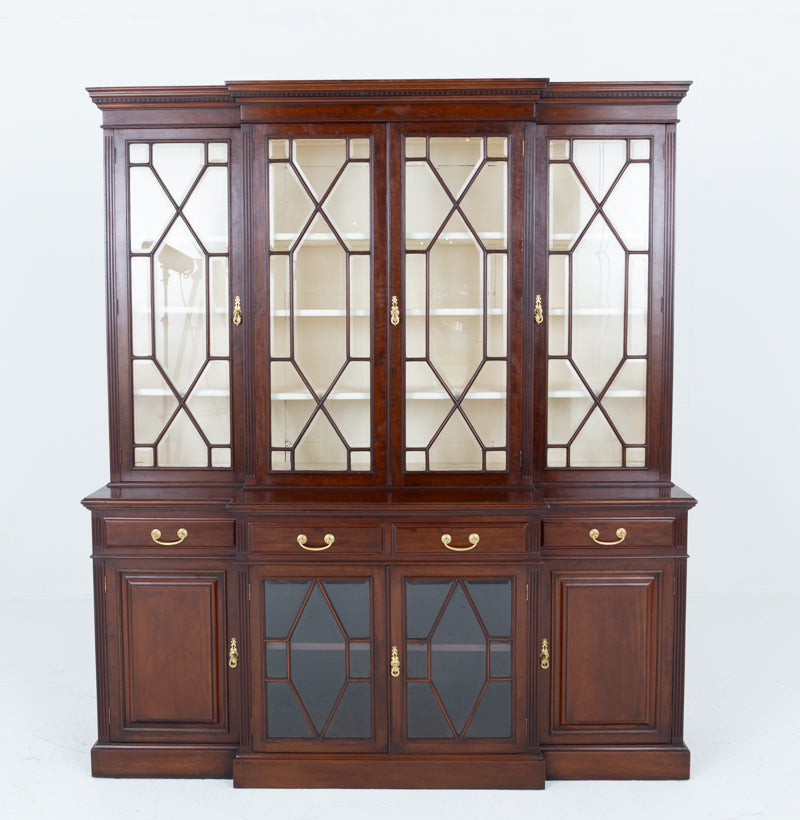 Imposing Victorian Mahogany Breakfront Bookcase